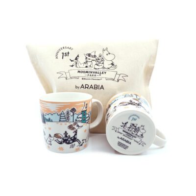 Moomin mug Moominvalley Park Japan bag and 1st anniversary stamp